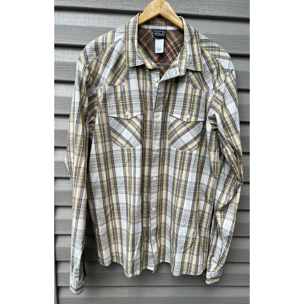 PATAGONIA Organic Cotton Western Style Long Sleeve Shirt Size Large